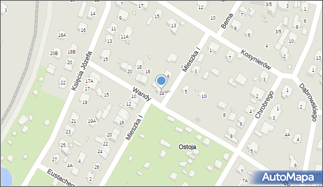 Pruszków, Wandy, 14, mapa Pruszków