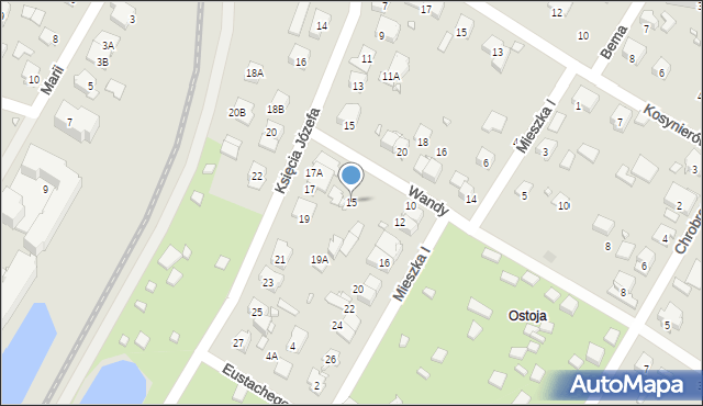 Pruszków, Wandy, 15, mapa Pruszków