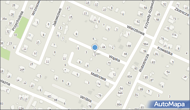 Pruszków, Wąska, 1, mapa Pruszków