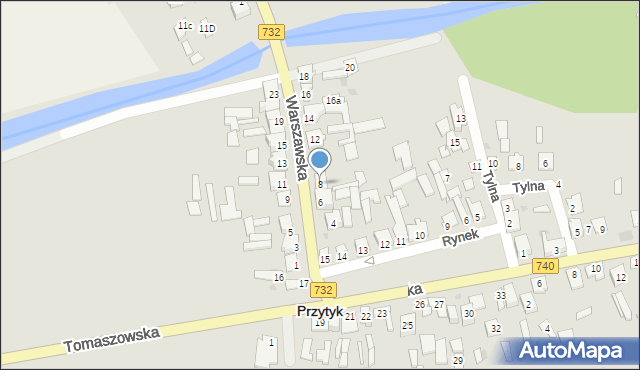 Przytyk, Warszawska, 8, mapa Przytyk