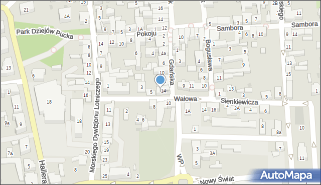 Puck, Wałowa, 7, mapa Puck