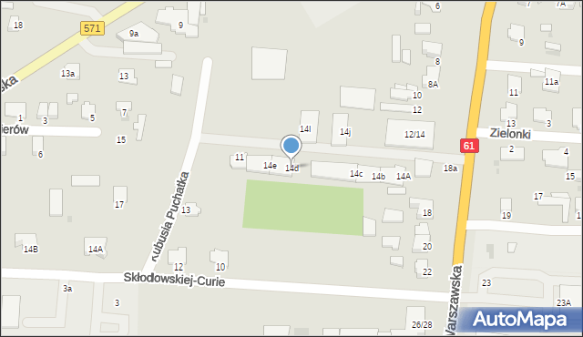 Pułtusk, Warszawska, 14d, mapa Pułtusk