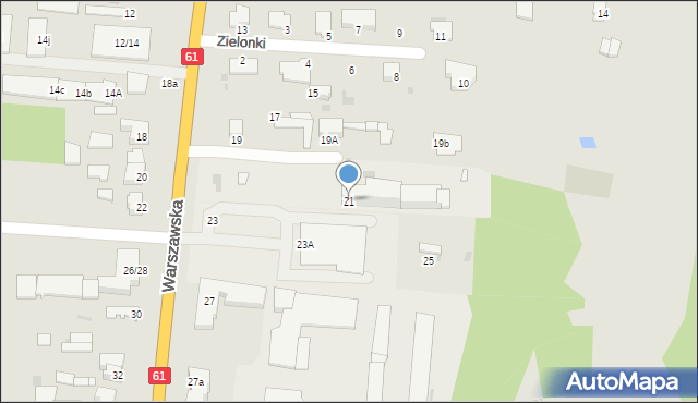 Pułtusk, Warszawska, 21, mapa Pułtusk