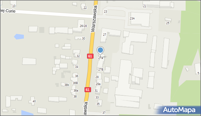 Pułtusk, Warszawska, 27a, mapa Pułtusk