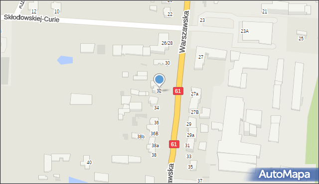 Pułtusk, Warszawska, 32a, mapa Pułtusk