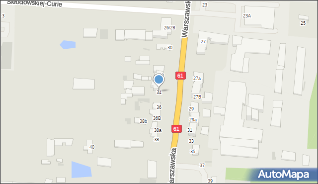 Pułtusk, Warszawska, 34, mapa Pułtusk