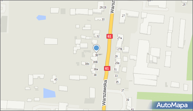 Pułtusk, Warszawska, 36, mapa Pułtusk