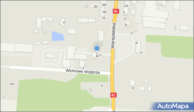 Pułtusk, Warszawska, 44, mapa Pułtusk