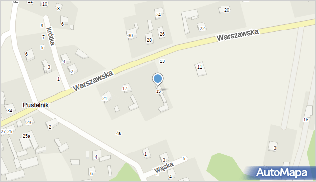 Pustelnik, Warszawska, 15, mapa Pustelnik