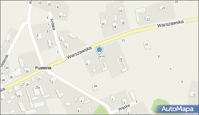 Pustelnik, Warszawska, 17, mapa Pustelnik