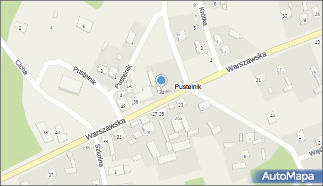 Pustelnik, Warszawska, 34, mapa Pustelnik