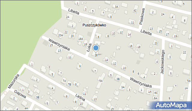 Puszczykowo, Wawrzyniaka Piotra, ks., 16, mapa Puszczykowo
