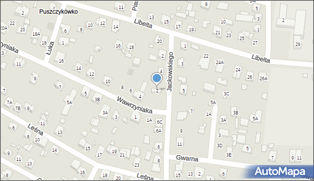 Puszczykowo, Wawrzyniaka Piotra, ks., 2, mapa Puszczykowo