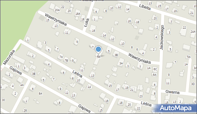 Puszczykowo, Wawrzyniaka Piotra, ks., 5A, mapa Puszczykowo