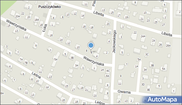 Puszczykowo, Wawrzyniaka Piotra, ks., 6, mapa Puszczykowo