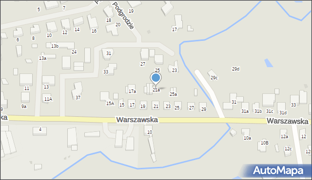 Pyrzyce, Warszawska, 21a, mapa Pyrzyce