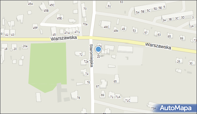 Pyrzyce, Warszawska, 22, mapa Pyrzyce