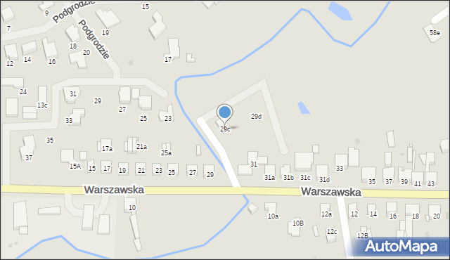 Pyrzyce, Warszawska, 29c, mapa Pyrzyce