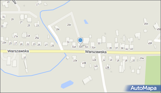 Pyrzyce, Warszawska, 31b, mapa Pyrzyce