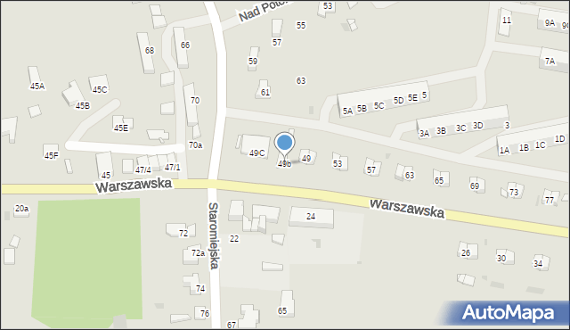Pyrzyce, Warszawska, 49b, mapa Pyrzyce