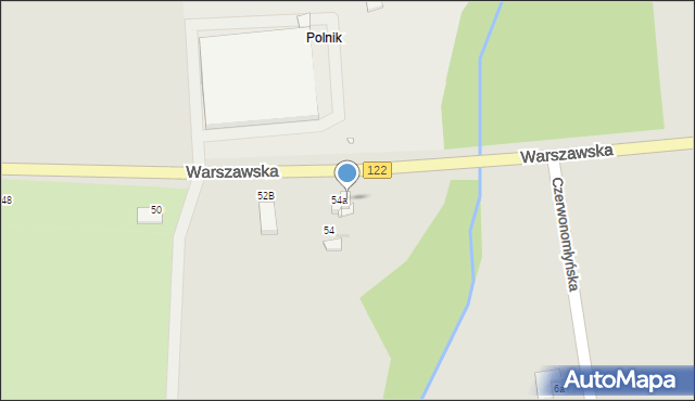 Pyrzyce, Warszawska, 54b, mapa Pyrzyce
