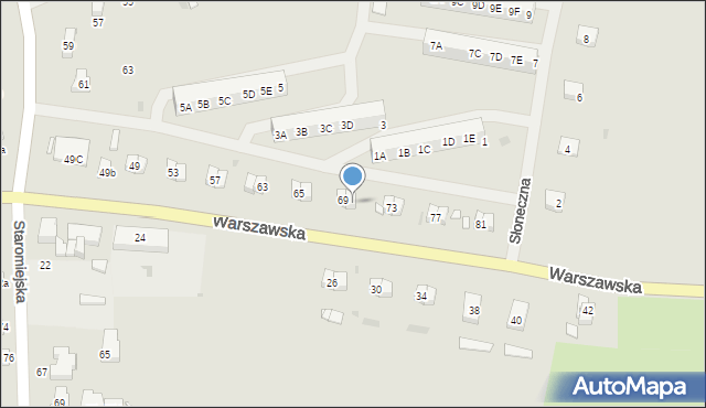Pyrzyce, Warszawska, 71, mapa Pyrzyce