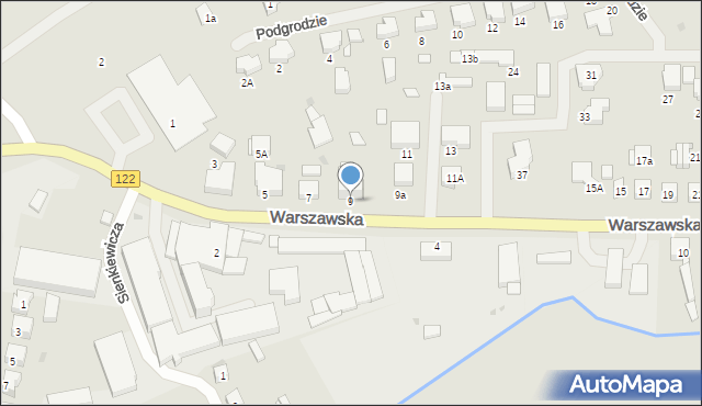 Pyrzyce, Warszawska, 9, mapa Pyrzyce