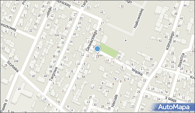 Pyzdry, Wąska, 13, mapa Pyzdry