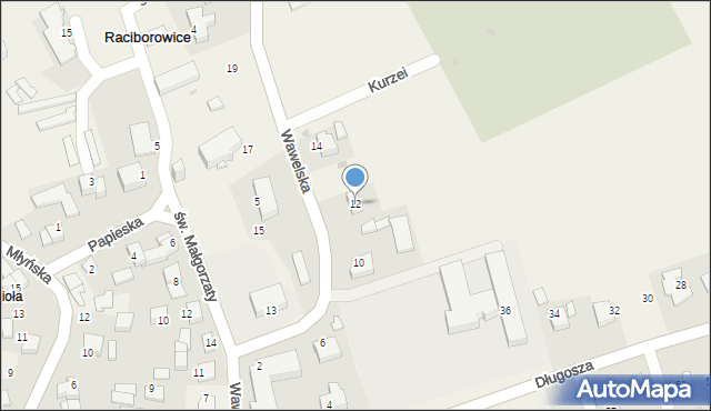 Raciborowice, Wawelska, 12, mapa Raciborowice
