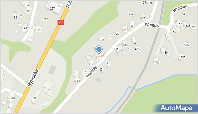 Radlin, Wantuły Jana, 21, mapa Radlin