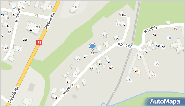 Radlin, Wantuły Jana, 29, mapa Radlin