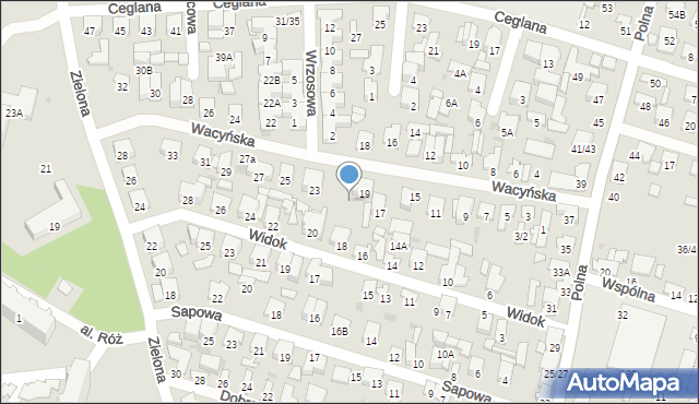 Radom, Wacyńska, 21, mapa Radomia