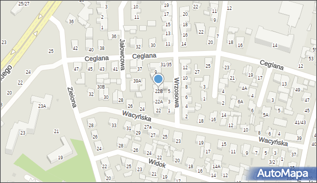 Radom, Wacyńska, 22B, mapa Radomia