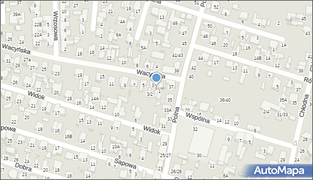 Radom, Wacyńska, 3b, mapa Radomia