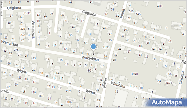 Radom, Wacyńska, 4, mapa Radomia