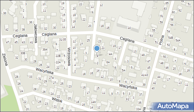Radom, Warneńska, 4, mapa Radomia