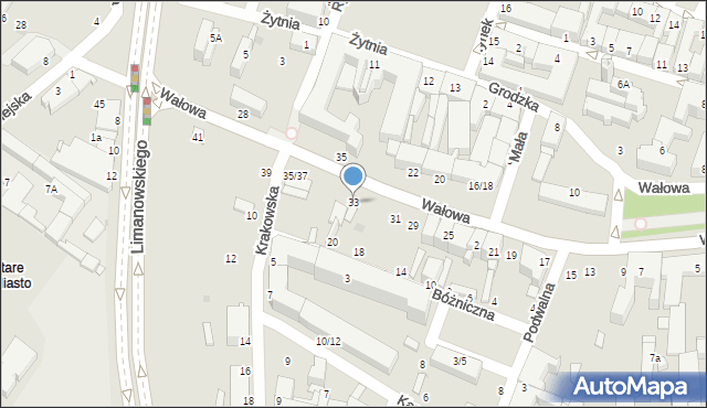 Radom, Wałowa, 33, mapa Radomia