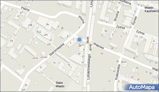 Radom, Wałowa, 45, mapa Radomia