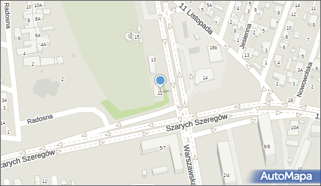 Radom, Warszawska, 11, mapa Radomia