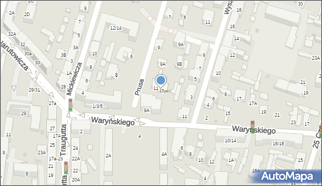 Radom, Waryńskiego Ludwika, 7/9, mapa Radomia