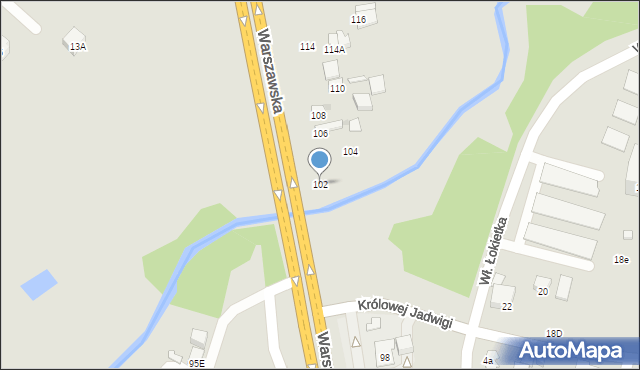 Radom, Warszawska, 102, mapa Radomia