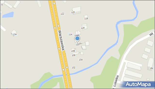 Radom, Warszawska, 110, mapa Radomia