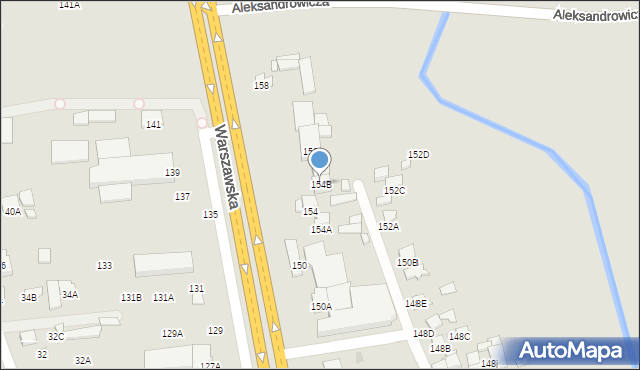 Radom, Warszawska, 154B, mapa Radomia