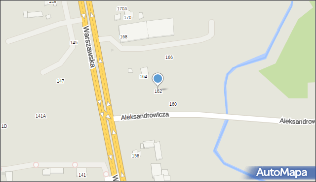 Radom, Warszawska, 162, mapa Radomia