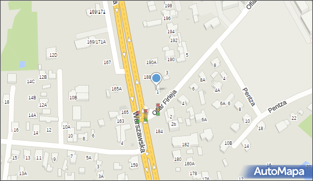 Radom, Warszawska, 186, mapa Radomia