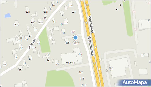 Radom, Warszawska, 213, mapa Radomia