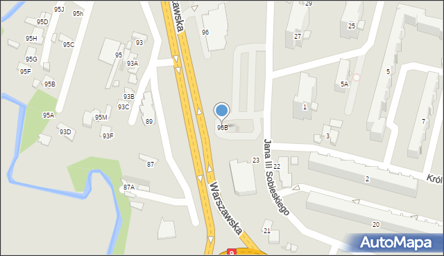 Radom, Warszawska, 96B, mapa Radomia