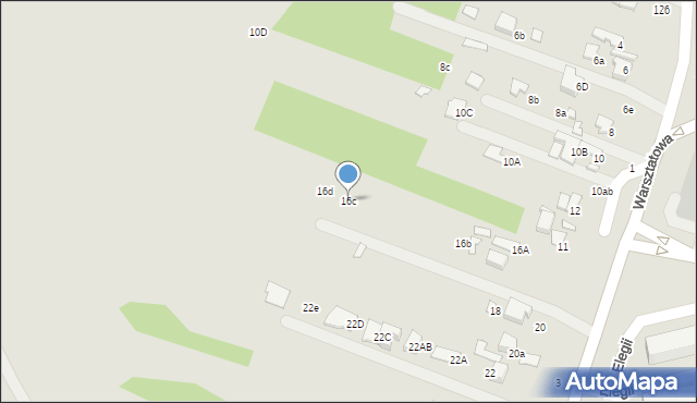 Radom, Warsztatowa, 16c, mapa Radomia