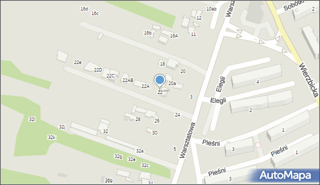 Radom, Warsztatowa, 22, mapa Radomia