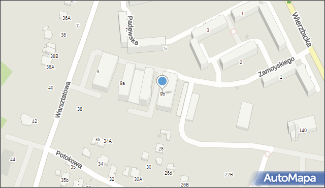 Radom, Warsztatowa, 9b, mapa Radomia